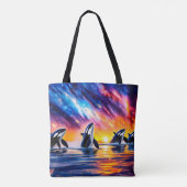 Orcas Under Galaxy Sky 02 Design von Rich AMeN Tasche (Rückseite)