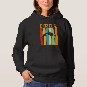 Orcaschatten-Silhouette in Retro-Farben Hoodie