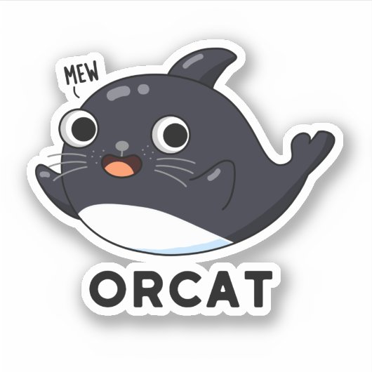 Orcat Funny Cat Orca Pub Aufkleber (Vorderseite)