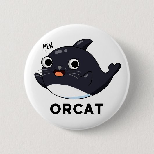 Orcat Funny Cat Orca Pub Button (Vorderseite)