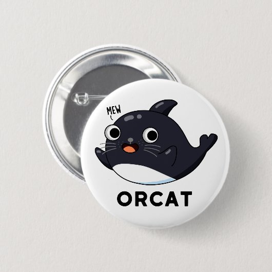 Orcat Funny Cat Orca Pub Button (Vorne & Hinten)