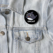 Orcat Funny Cat Orca Pun Dark BG Button (Beispiel)