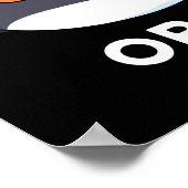 Orcat Funny Cat Orca Pun Dark BG Poster (Ecke)