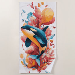 Orcawal-Ozean-Kunstillustration Strandtuch