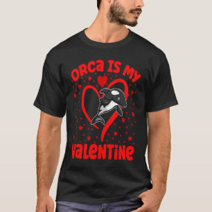 Orcawale zum Valentinstag Herzform Orcawale Valent T-Shirt