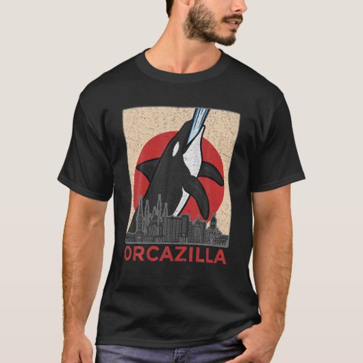 Orcazilla - Funny Killer Whale Orca T-Shirt (Vorderseite)