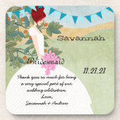 Orchard Buntings Red Hair Bridesmaid Untersetzer (Vorderseite)