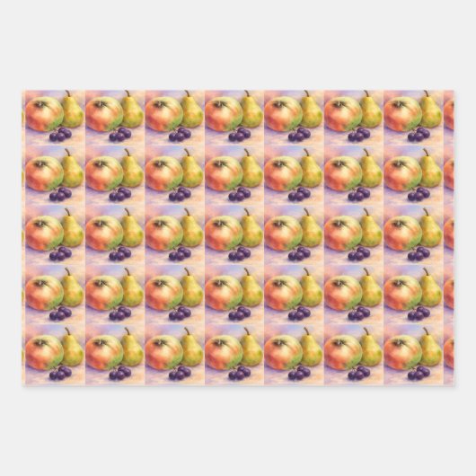 Orchard Fruit Gift Wrap | Apples & Pears Set Geschenkpapier Set (Vorderseite)