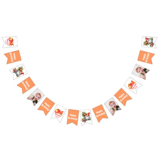 Orchard Garden Peach Summer Party bunting banner (Alle)