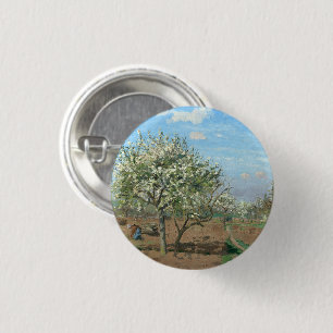 Orchard in Bloom, Louveciennes Camille Pissarro Button