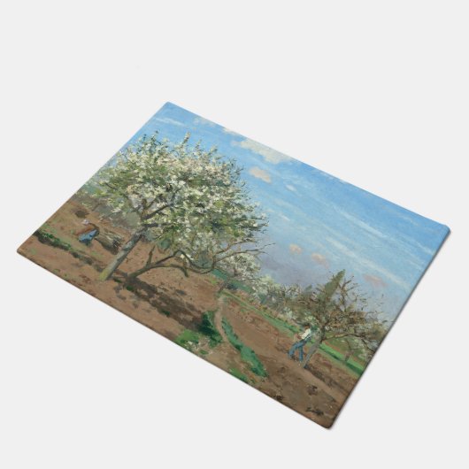 Orchard in Bloom, Louveciennes Camille Pissarro Fußmatte (Schrägansicht)