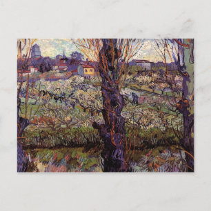 Orchard in Blossom mit Blick auf Arles von van Gog Postkarte