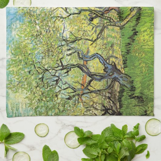 Orchard in Blossom von Vincent van Gogh Geschirrtuch (Gefaltet)