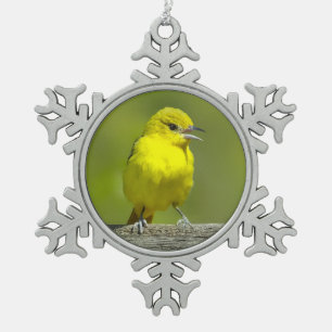 Orchard Oriole - Original Foto Schneeflocken Zinn-Ornament