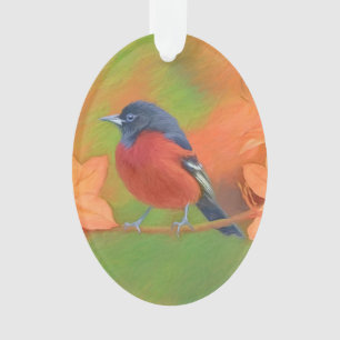 Orchard Oriole Songbird Malerei Original Bird Art Ornament