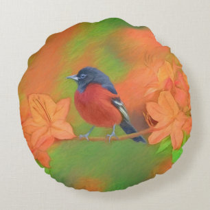 Orchard Oriole Songbird Malerei Original Bird Art Rundes Kissen