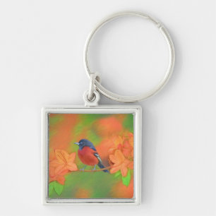 Orchard Oriole Songbird Malerei Original Bird Art Schlüsselanhänger