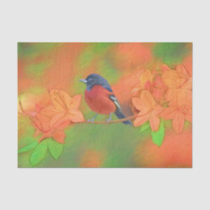 Orchard Oriole Songbird Malerei Original Bird Art Seidenpapier