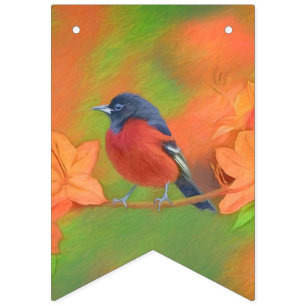 Orchard Oriole Songbird Malerei Original Bird Art Wimpelkette