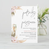 Orchards Palm Petals und Prosecco Brautparty Einladung (Stehend Vorderseite)