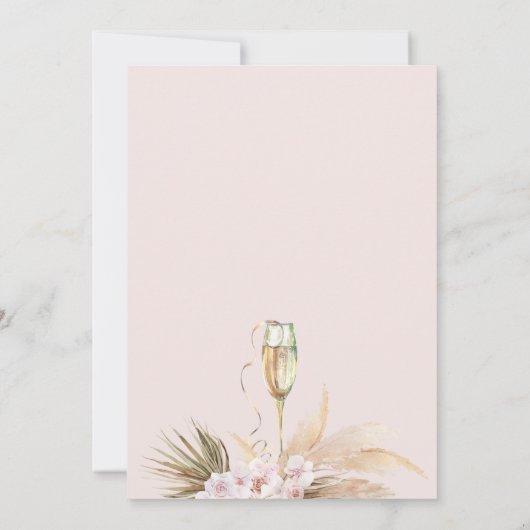 Orchards Palm Petals und Prosecco Brautparty Einladung (Rückseite)