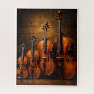 Orchester-Eleganz: Die Violin-Familie auf der Bühn Puzzle