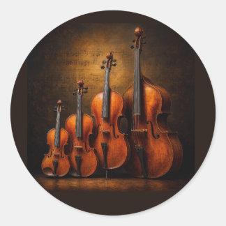 Orchester-Eleganz: Die Violin-Familie auf der Bühn Runder Aufkleber