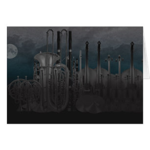 Orchester-Instrument-Nachtzeit-Skyline