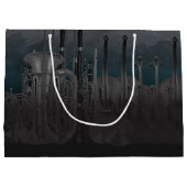 Orchester-Instrument-Nachtzeit-Skyline Große Geschenktüte (Rückseite)