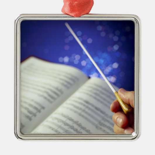 Orchester-Leiter-Elemente 1 Silbernes Ornament (Vorne)