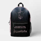 Orchester Pink Violin Treble Clef Rucksack (Vorderseite)