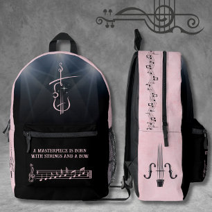 Orchester Rosa Violine Violinschlüssel Rucksack