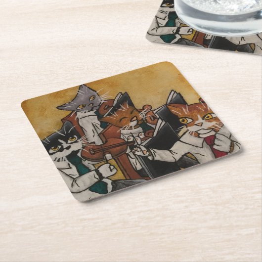 Orchesterkatzen Rechteckiger Pappuntersetzer (angewinkelt)