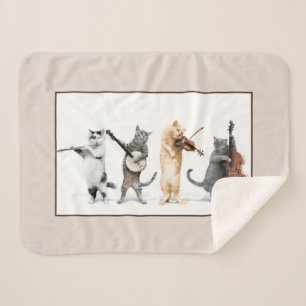 Orchestra cat Sherpa Blanket Sherpadecke