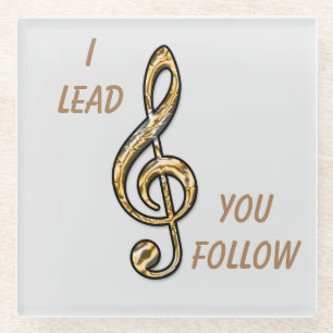 Orchestra Conductor Band Leader Gold Clef Musical Glasuntersetzer