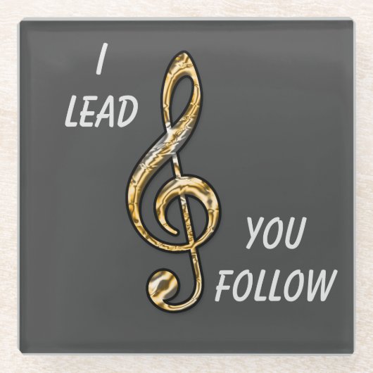 Orchestra Conductor Band Leader Gold Clef Musical Glasuntersetzer (Vorderseite)