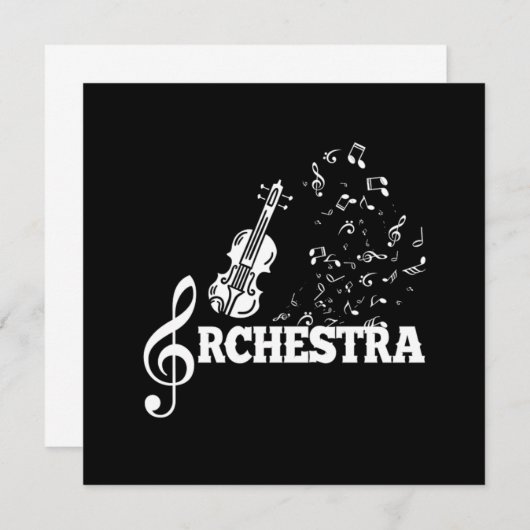 Orchestra Instrument Classical Music Note Gift Einladung (Vorne/Hinten)