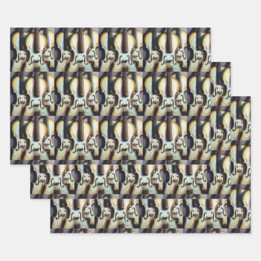 Orchestra Violins Violas Classic Music Pattern Geschenkpapier Set (Set)