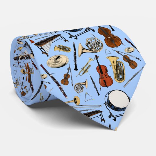 Orchestre Instruments Muster Neck Tie Krawatte (Gerollt)