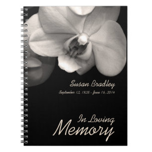 Orchid 1 Custom Memorial Beerdigung Gästebuch Notizblock