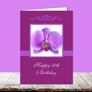 Orchid 50. Geburtstagkarte Karte