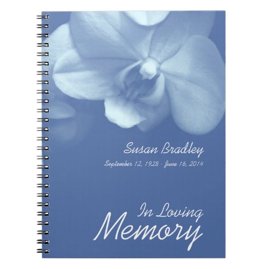 Orchid 7 Floral Fotografy Funerary Guest Book Notizblock (Vorderseite)