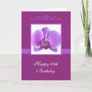 Orchid 80. Geburtstagkarte Karte
