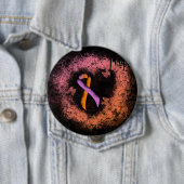 Orchid and Orange Awareness Ribbon Grunge Herz Button (Beispiel)