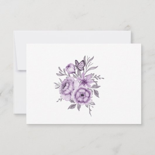 Orchid-Antwortkarte für Aquarellfarben RSVP Karte (Rückseite)