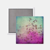 Orchid aquamarine lila Blüte und Schrift Magnet (Vorderseite/Rückseite)