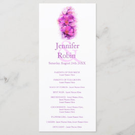 Orchid Aquarell lila rosa Hochzeitskarte Programm