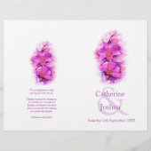Orchid Aquarell Rosa große Hochzeitsprogramm (Vorderseite)