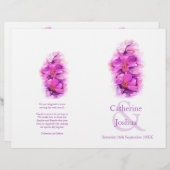 Orchid Aquarell Rosa große Hochzeitsprogramm (Vorne/Hinten)