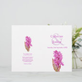Orchid Aquarellfarben Rosa flaches Hochzeitsprogra (Stehend Vorderseite)